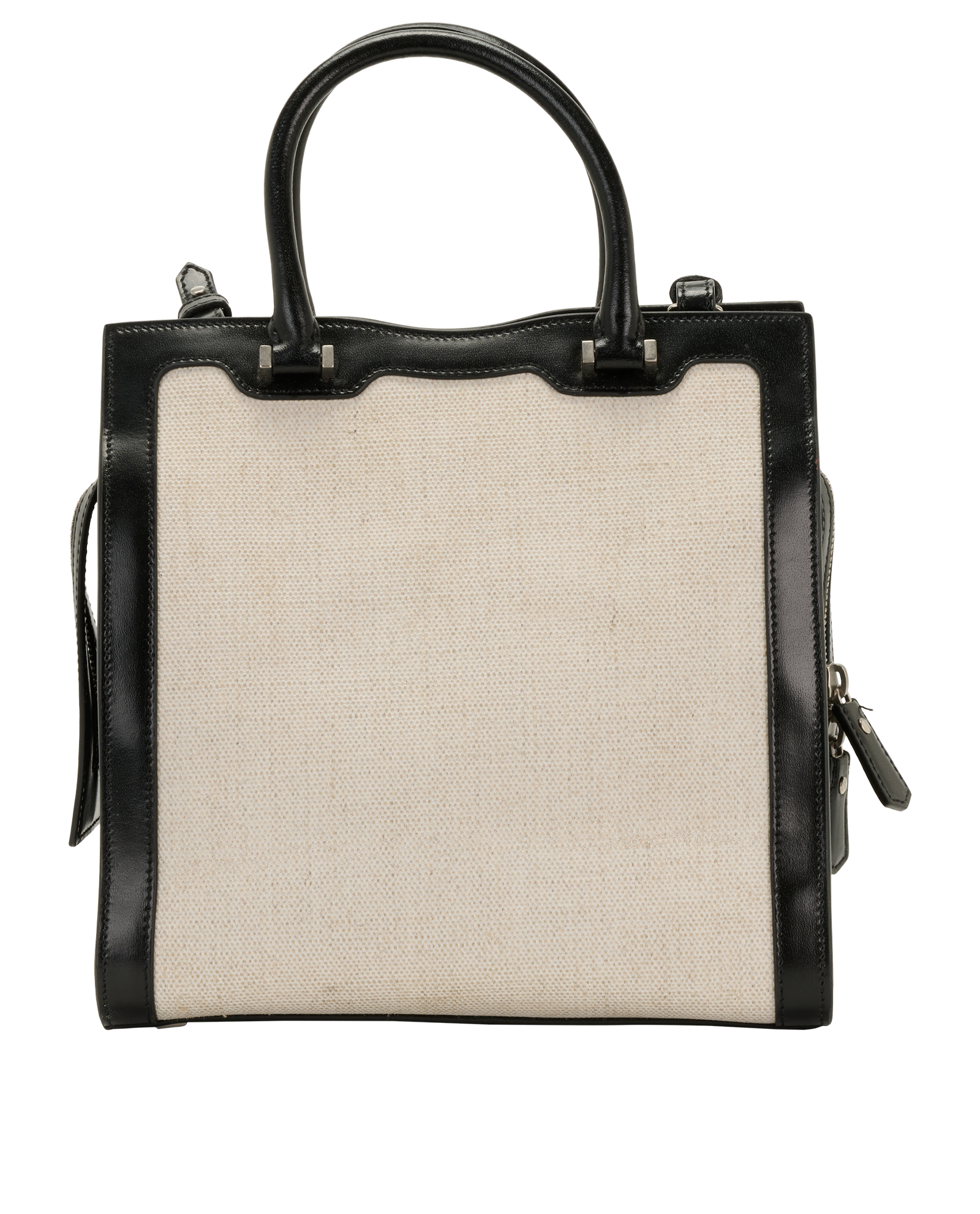 Small Uptown Tote, &pound;595, Handbags, Black/Cream, Canvas/Leather, Back view